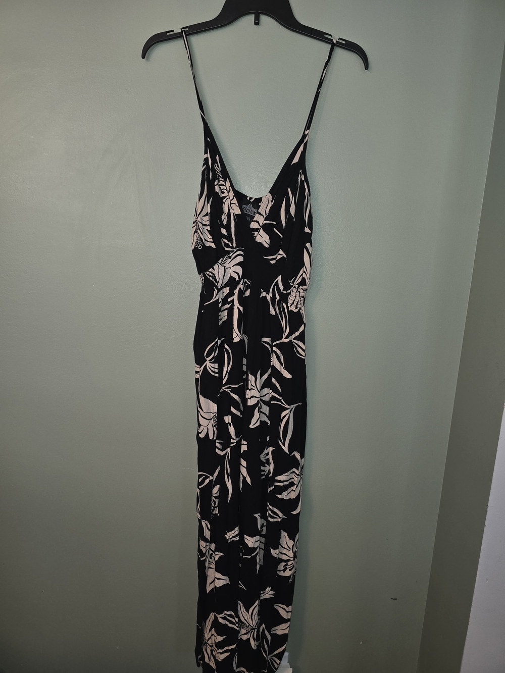 Angie Black Jumpsuit with Floral Print